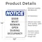 Signmission Door Must Remain Open During Occupancy, 10 in W x Rectangle, Vinyl Decal OS-2PACK-NS-D-1014-V-11506 - alternate 4